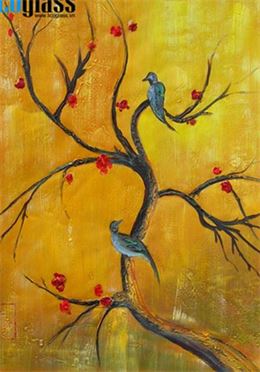 Mẫu tranh kính trừu tượng đẹp trang trí showroom