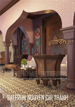 Thiết kế showroom Saffron Hà Nội phong cách Ấn Độ